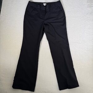 JCrew Womens 100% Wool Straight Leg Trousers Black Size 12 Dress Pants Business